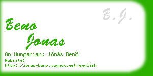 beno jonas business card